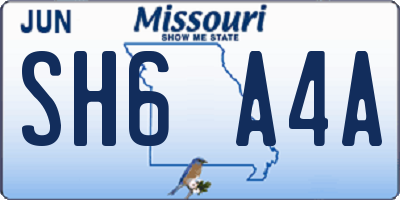 MO license plate SH6A4A