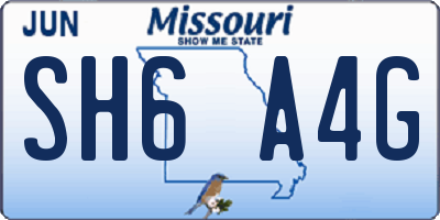 MO license plate SH6A4G