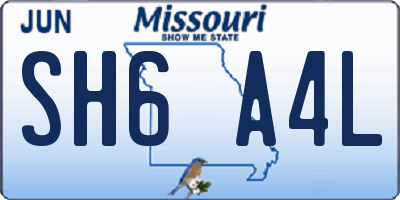 MO license plate SH6A4L