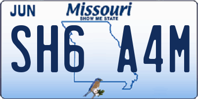 MO license plate SH6A4M