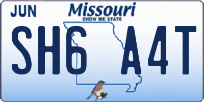 MO license plate SH6A4T
