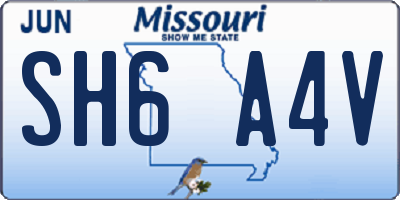 MO license plate SH6A4V