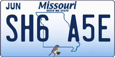 MO license plate SH6A5E