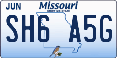 MO license plate SH6A5G