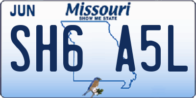 MO license plate SH6A5L