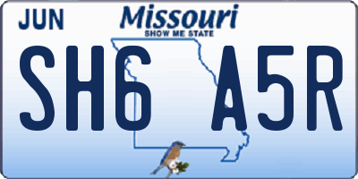 MO license plate SH6A5R