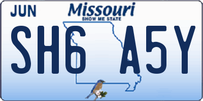 MO license plate SH6A5Y