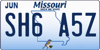 MO license plate SH6A5Z