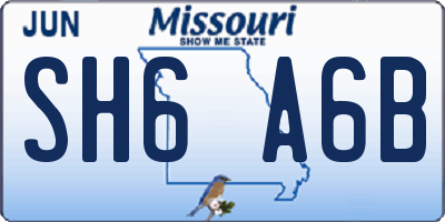 MO license plate SH6A6B