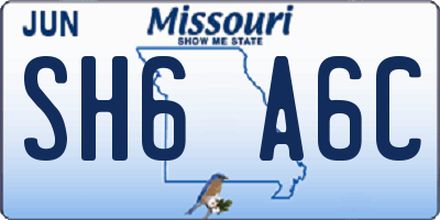 MO license plate SH6A6C