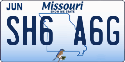 MO license plate SH6A6G