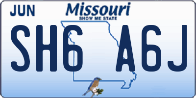 MO license plate SH6A6J