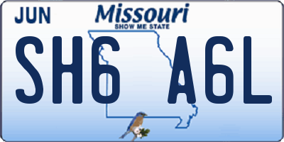 MO license plate SH6A6L
