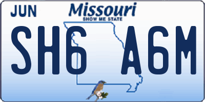 MO license plate SH6A6M