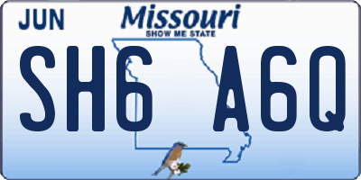 MO license plate SH6A6Q