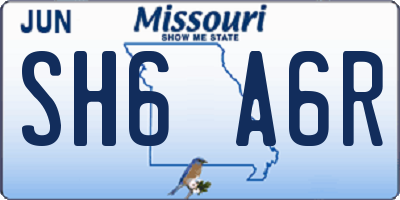 MO license plate SH6A6R