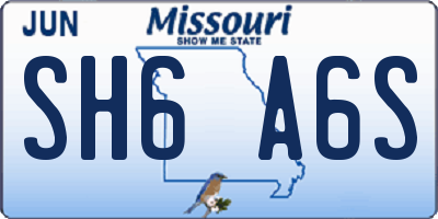 MO license plate SH6A6S