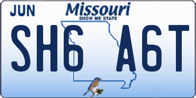 MO license plate SH6A6T