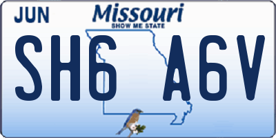 MO license plate SH6A6V