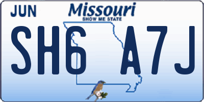 MO license plate SH6A7J