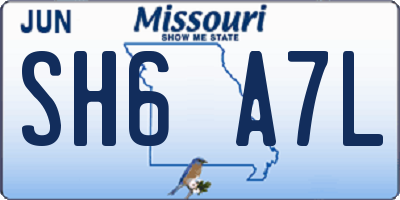 MO license plate SH6A7L