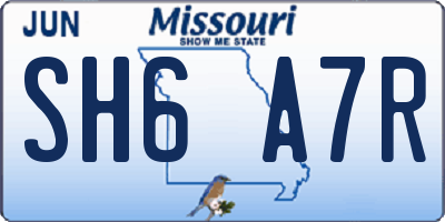 MO license plate SH6A7R