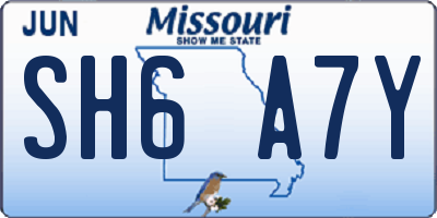 MO license plate SH6A7Y