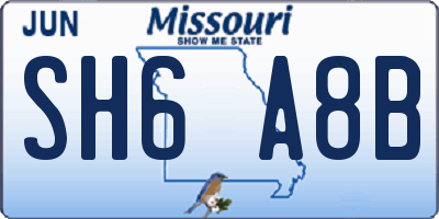 MO license plate SH6A8B