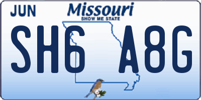 MO license plate SH6A8G