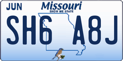MO license plate SH6A8J