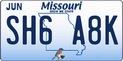 MO license plate SH6A8K