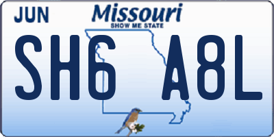 MO license plate SH6A8L