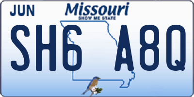 MO license plate SH6A8Q