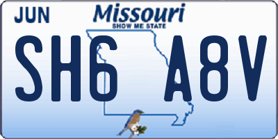 MO license plate SH6A8V