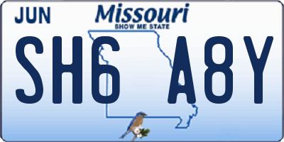 MO license plate SH6A8Y