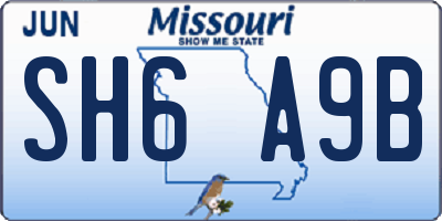 MO license plate SH6A9B