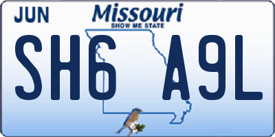 MO license plate SH6A9L
