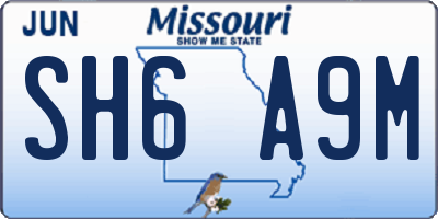 MO license plate SH6A9M