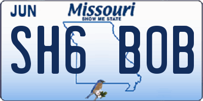 MO license plate SH6B0B