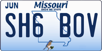 MO license plate SH6B0V