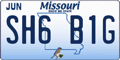 MO license plate SH6B1G