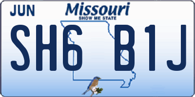 MO license plate SH6B1J