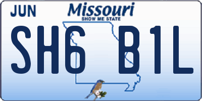 MO license plate SH6B1L