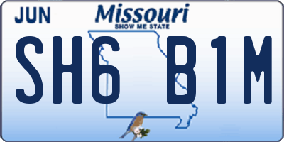 MO license plate SH6B1M