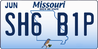 MO license plate SH6B1P