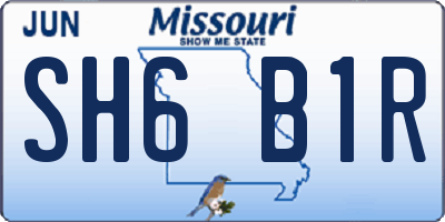 MO license plate SH6B1R