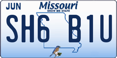 MO license plate SH6B1U