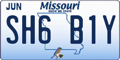 MO license plate SH6B1Y