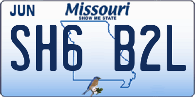 MO license plate SH6B2L