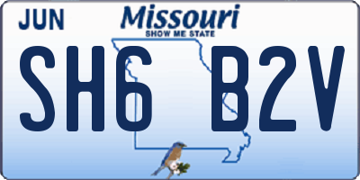 MO license plate SH6B2V